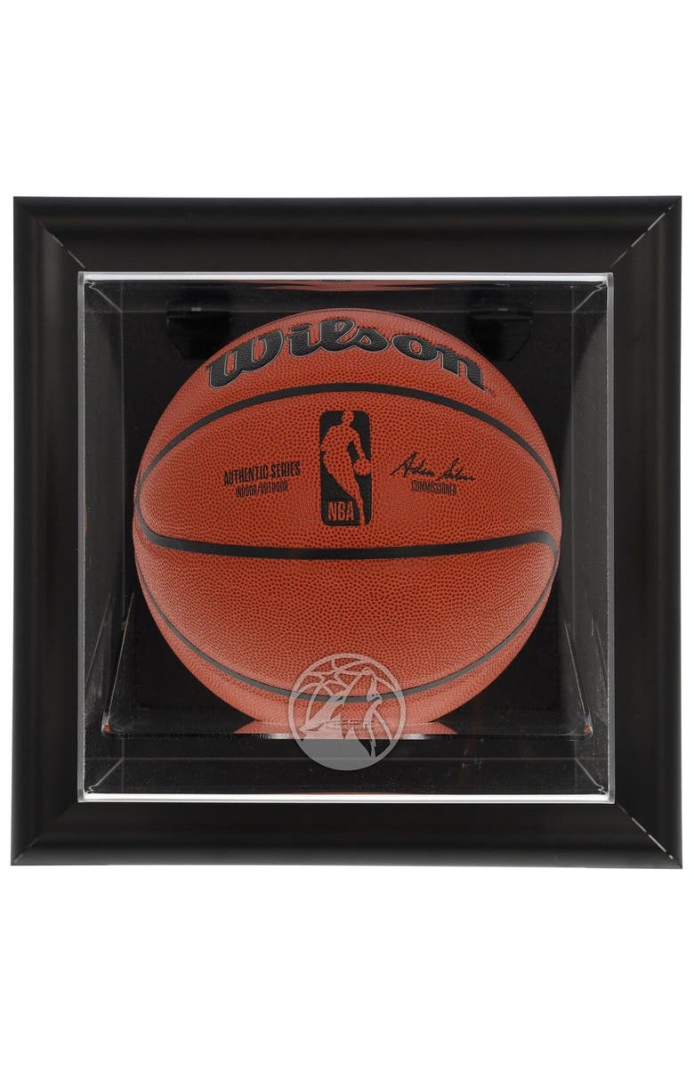 FANATICS AUTHENTIC Minnesota Timberwolves Framed Black Wall-Mounted Team Logo Basketball Display Case, Main, color, 