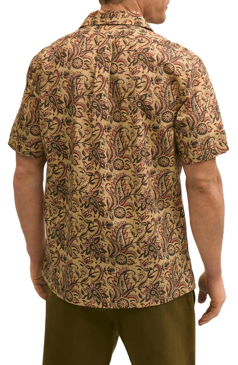 Brooks Brothers Block Print Cotton Camp Shirt, Alternate, color, Paisley