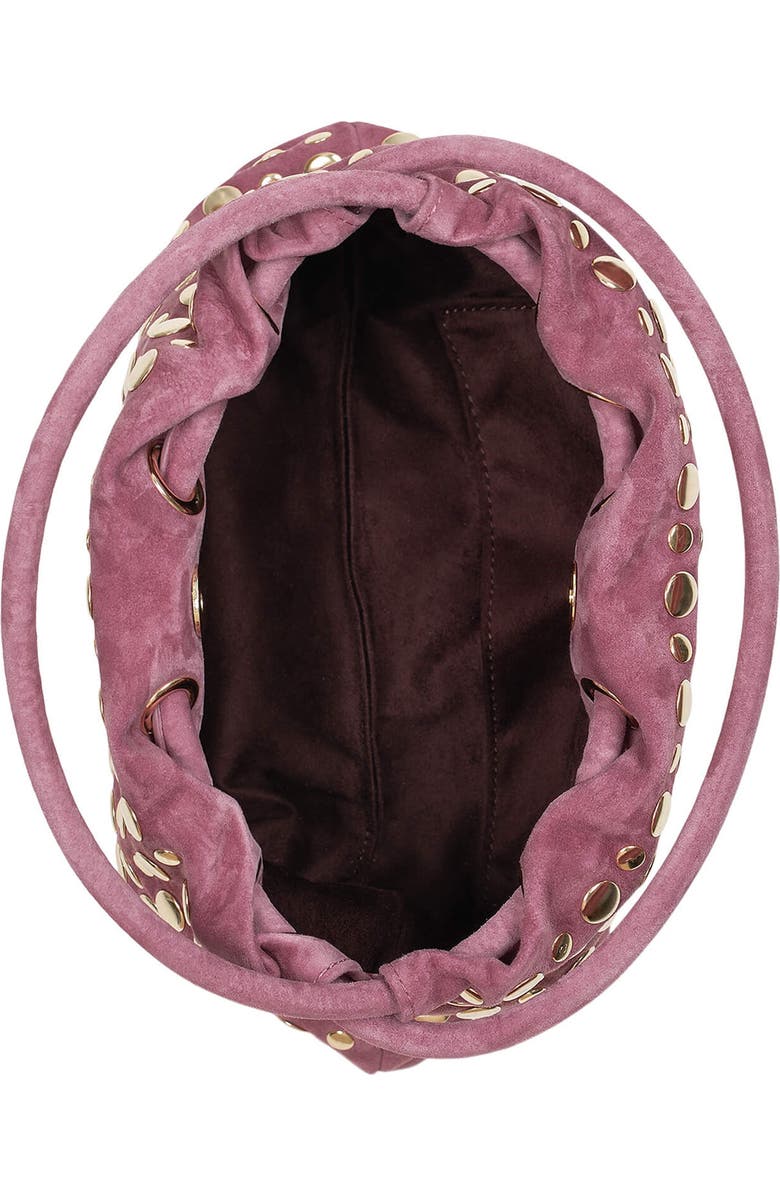Jeffrey Campbell Lil-Brat Leather Handbag, Alternate, color, Dusty Rose Suede Gold