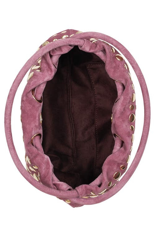 Jeffrey Campbell Lil-brat Leather Handbag In Dusty Rose Suede Gold