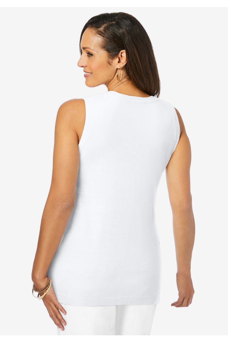 Scoop Neck Sweater Tank, Alternate, color, WHITE