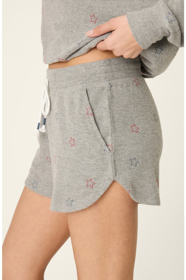 Red, White & Woof Star Print Pajama Shorts, Alternate, color, DARK HEATHER GREY