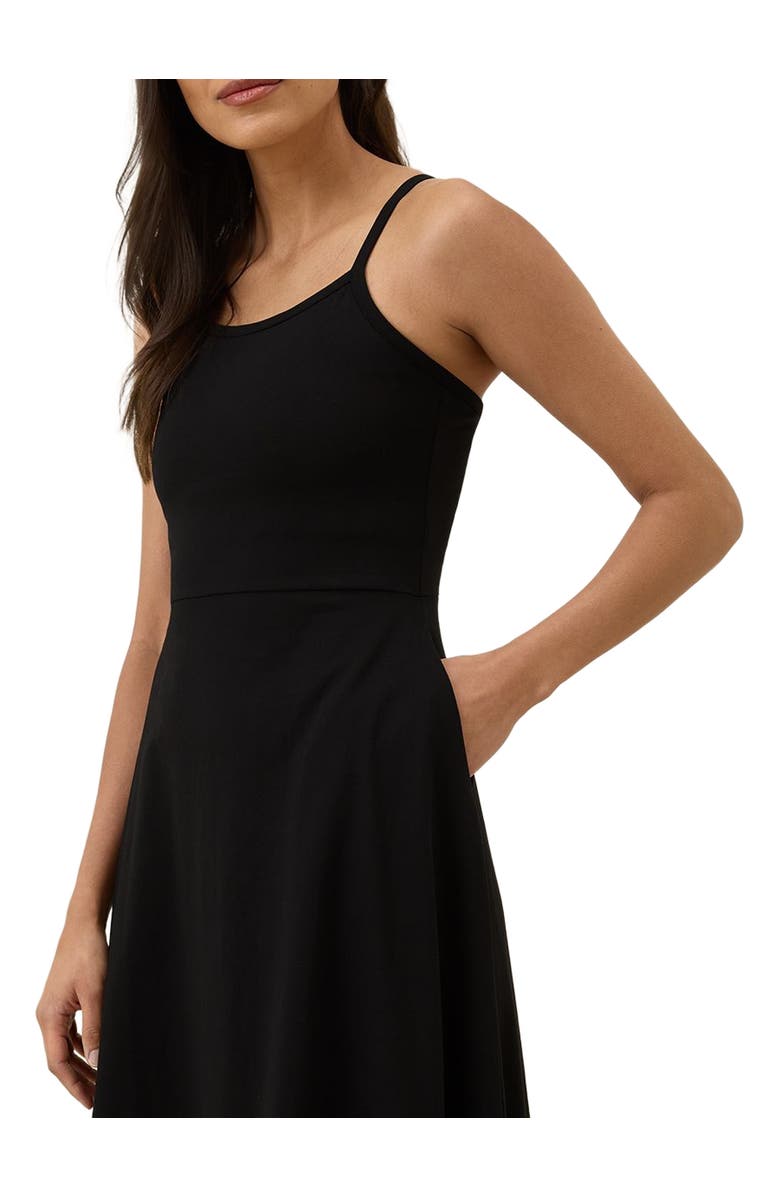 Pact Organic Cotton Fit & Flare Midi Dress, Alternate, color, Black