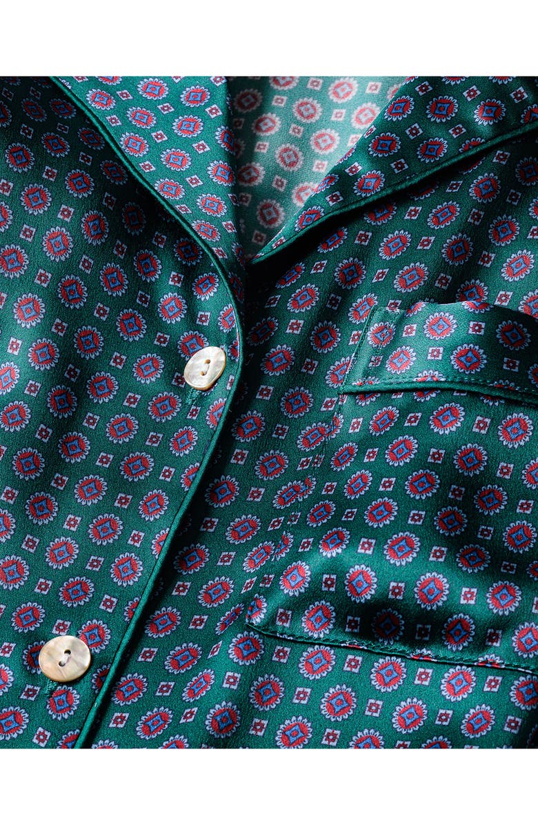 Petite Plume Medallion Mulberry Silk Pajamas, Alternate, color,