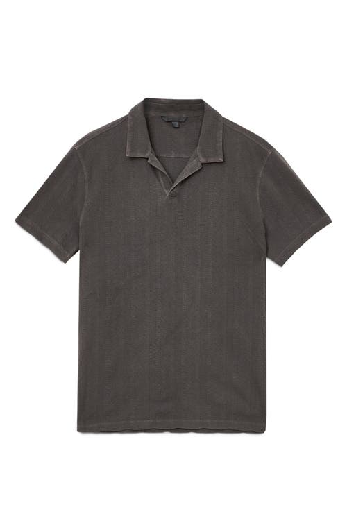 John Varvatos Zion Open Collar Polo Shirt In Gray
