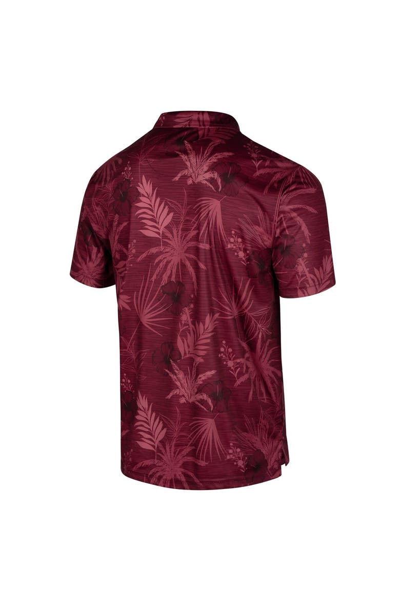 Men's Colosseum Maroon Mississippi State Bulldogs Palms Team Polo, Alternate, color, Maroon
