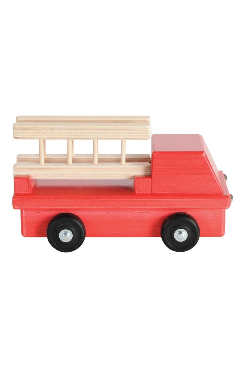 Birch and Maple Wooden Fire Truck, Alternate, color, Beige