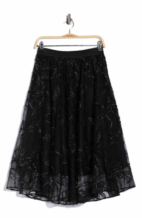 Adrianna Papell Chiffon Overlay Midi Skirt
