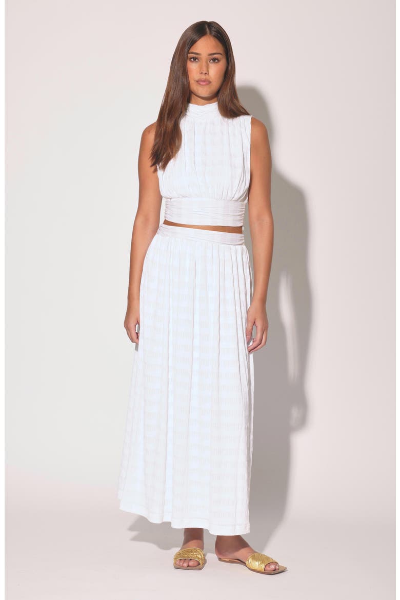 Asha Pleated Crop Top, Alternate, color, IVORY