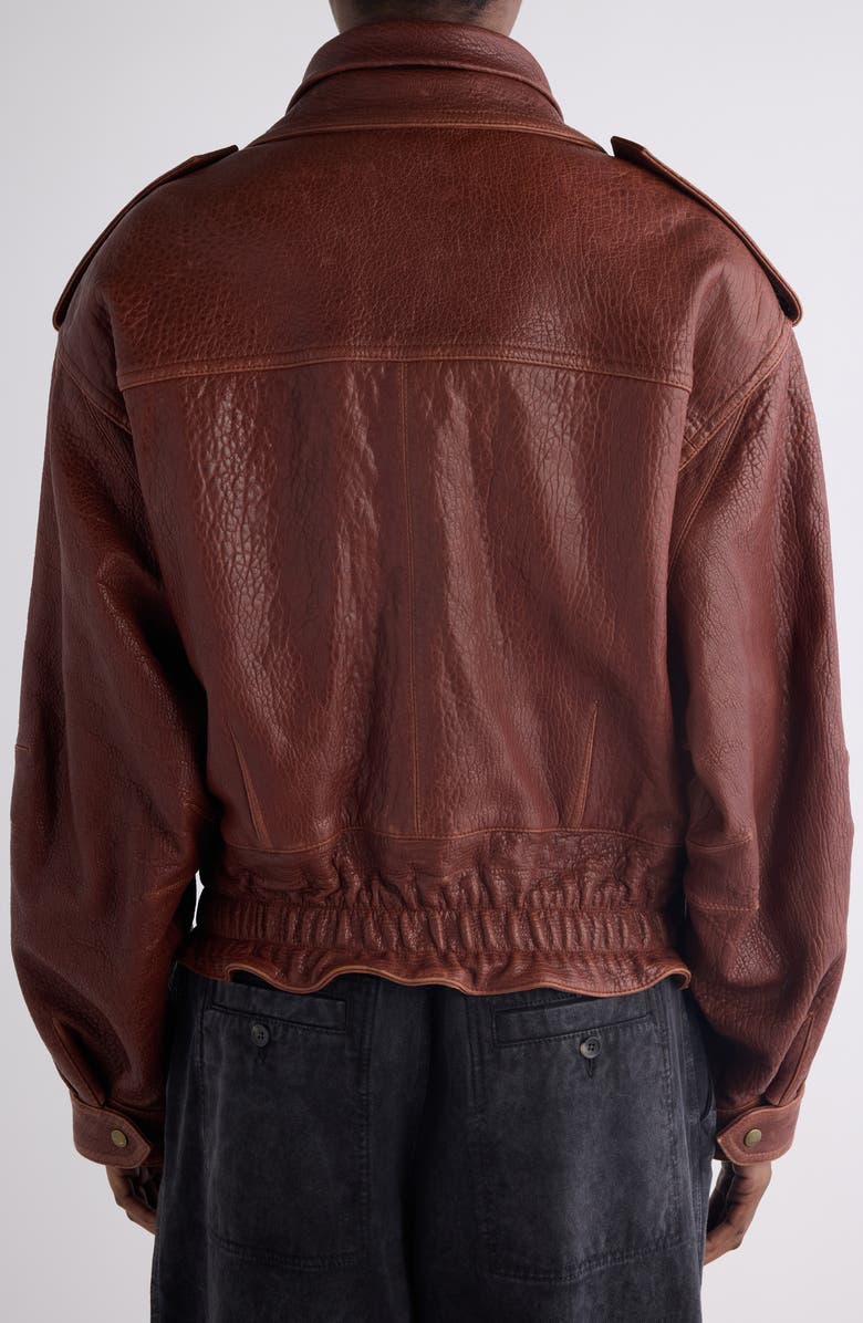 Isabel Marant Aneli Leather Moto Jacket, Alternate, color, Terracotta