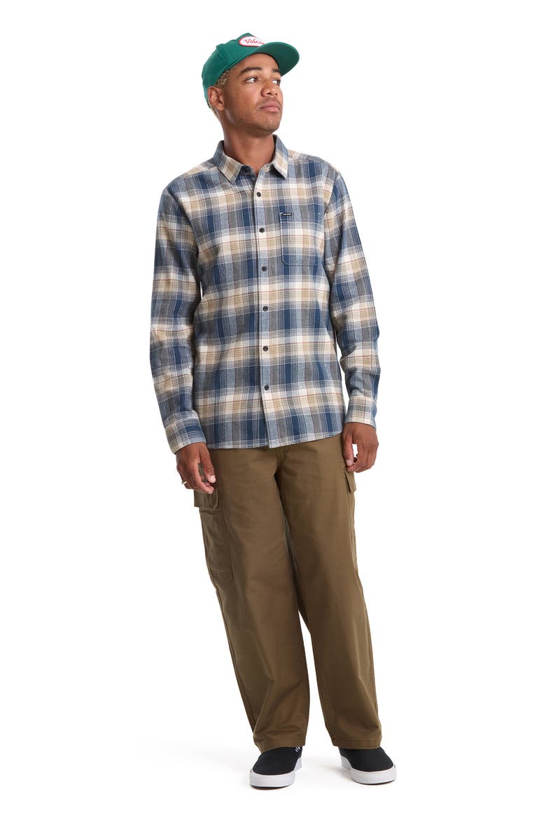 Caden Plaid Button-Up Shirt, Alternate, color, DIRTY WHITE