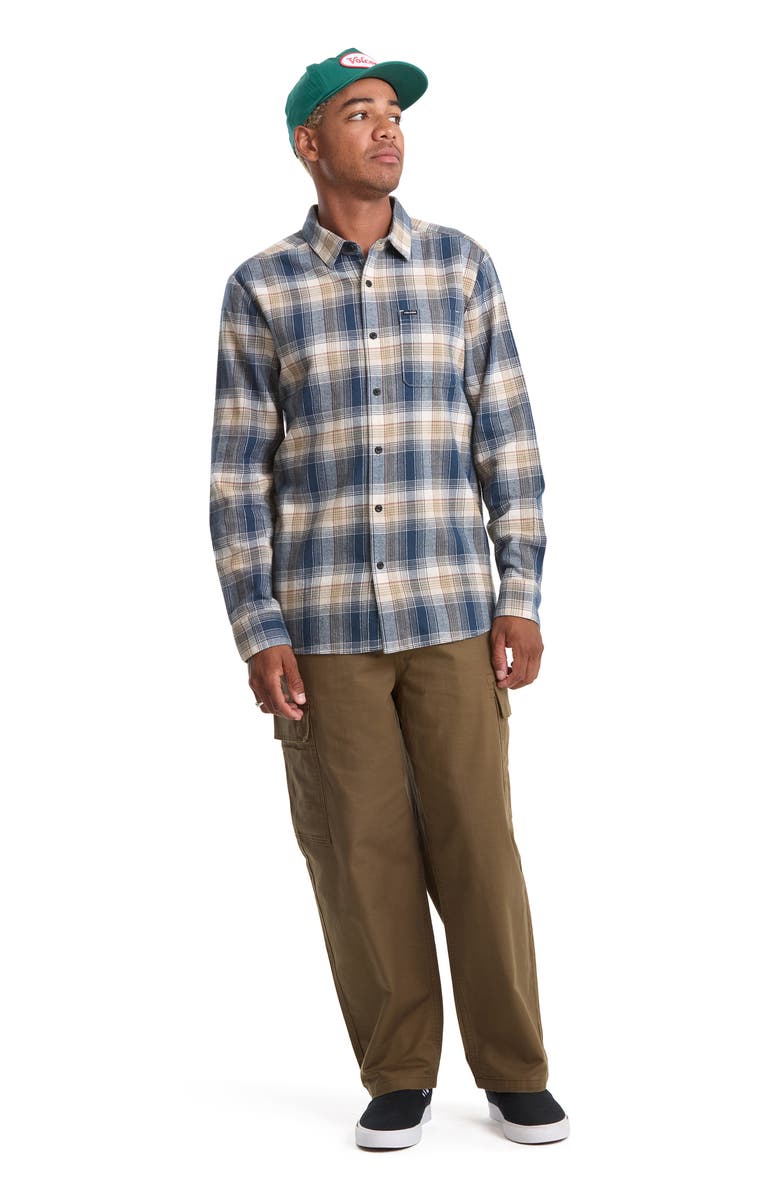 Volcom Caden Plaid Button-Up Shirt, Alternate, color, Dirty White