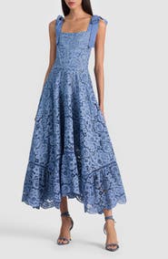 Alice + Olivia Rosalee Tie Strap Lace Sundress