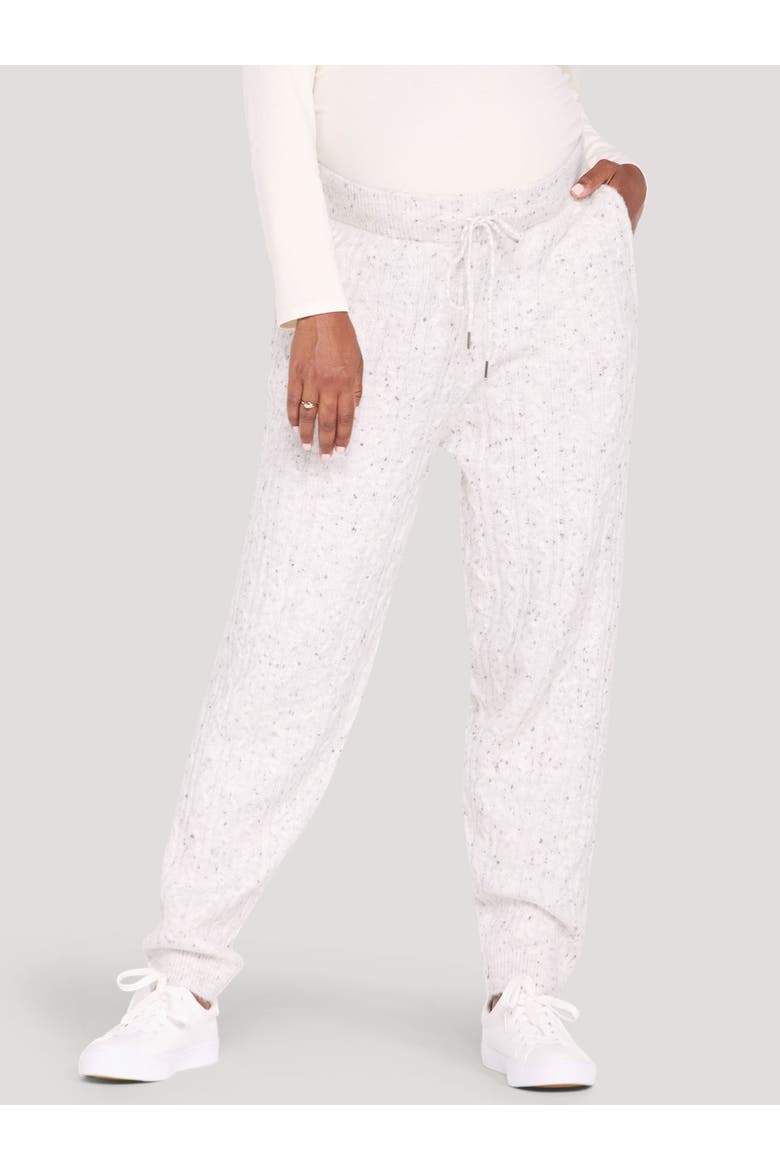 Relaxed Cable Knit Sweater Jogger, Main, color, Vanilla Ice