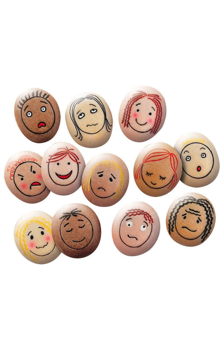 Kaplan Early Learning Company Emotions Dough Rollers & Tactile Emotion Stones, Alternate, color, Brown