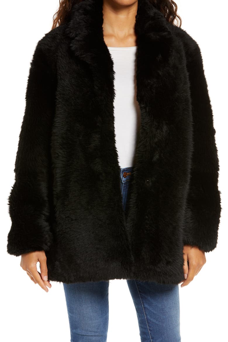 Lianna Genuine Toscana Shearling Jacket, Main, color, BLACK
