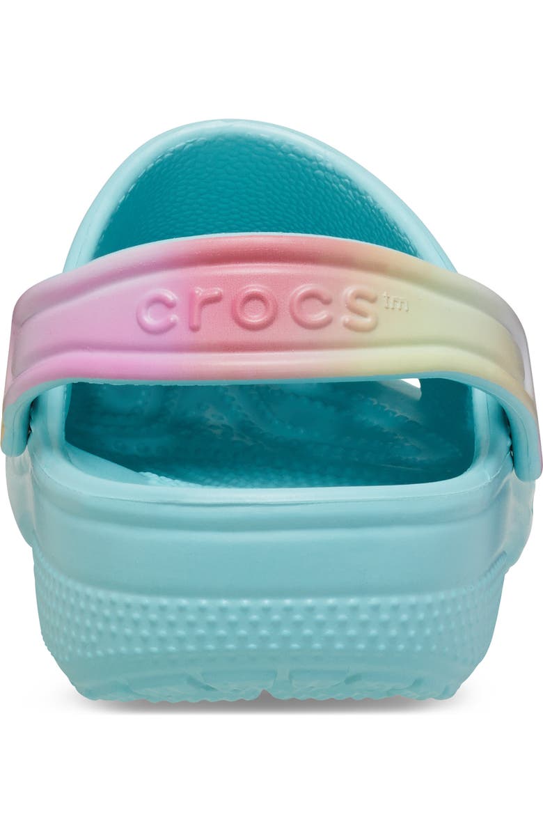 CROCS Kids' Classic Rainbow Crystal Embellished Clog, Alternate, color, Pure Water
