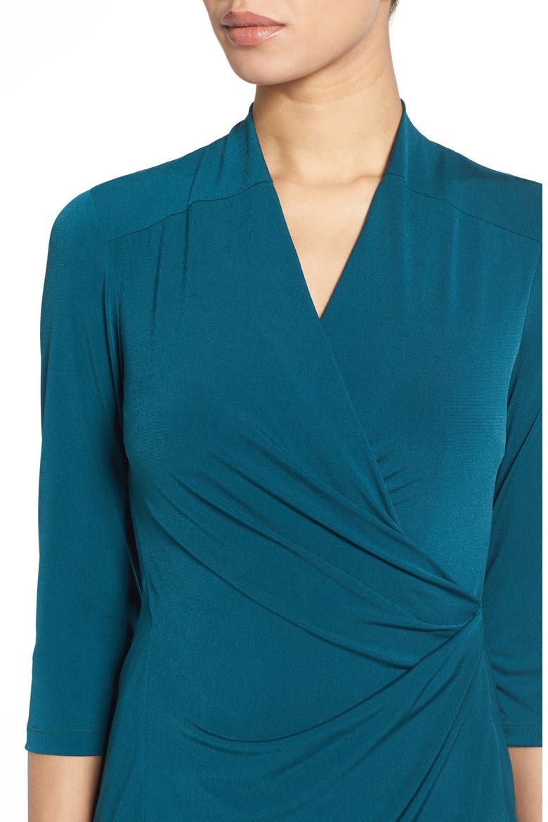 Faux Wrap Jersey Dress, Alternate, color, SPRUCE
