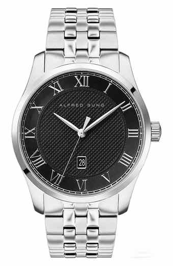 Alfred Sung Tempus Stainless Steel Bracelet Watch, 42mm