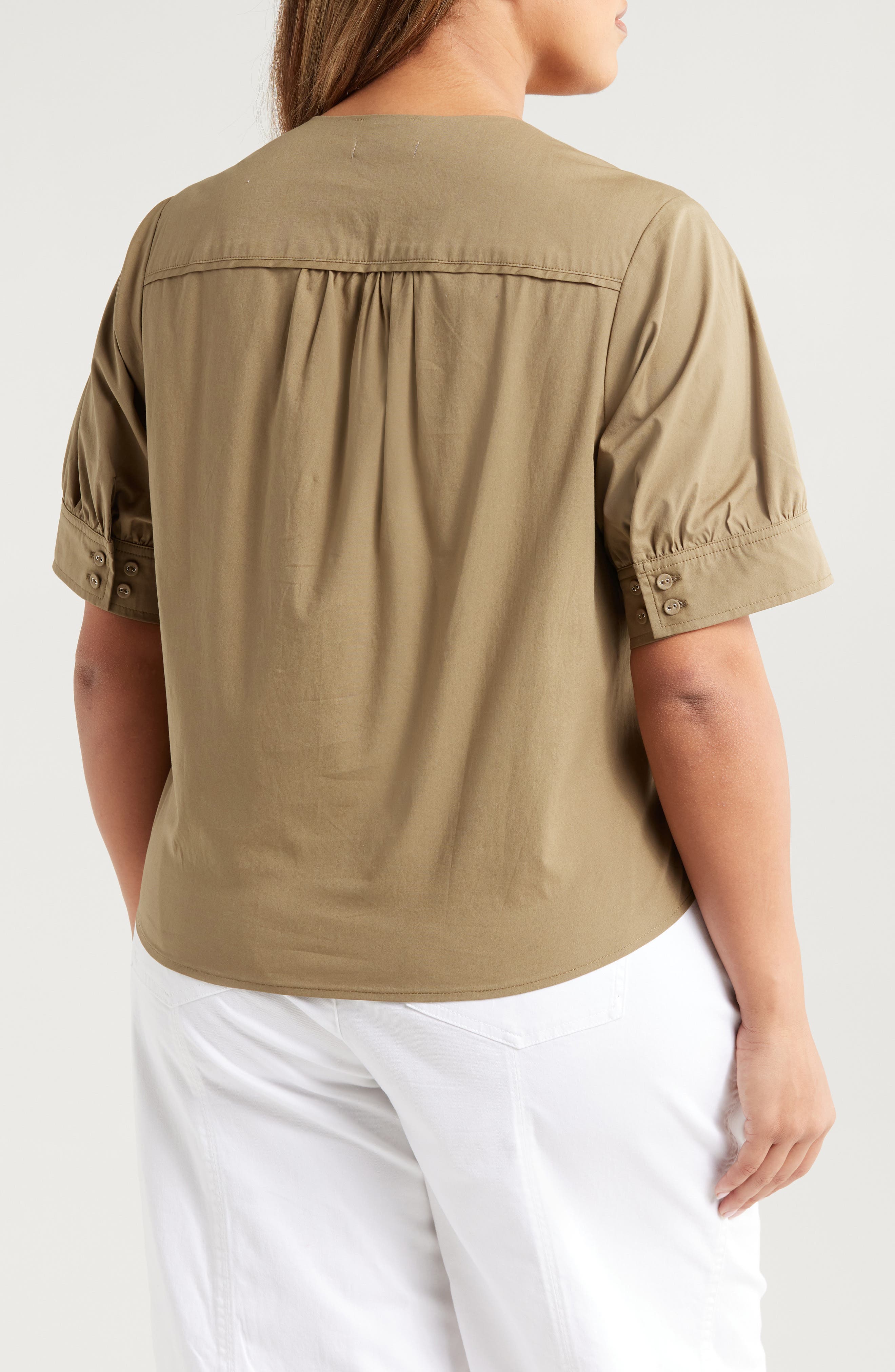 Cuffed Split Neck Top - image 2
