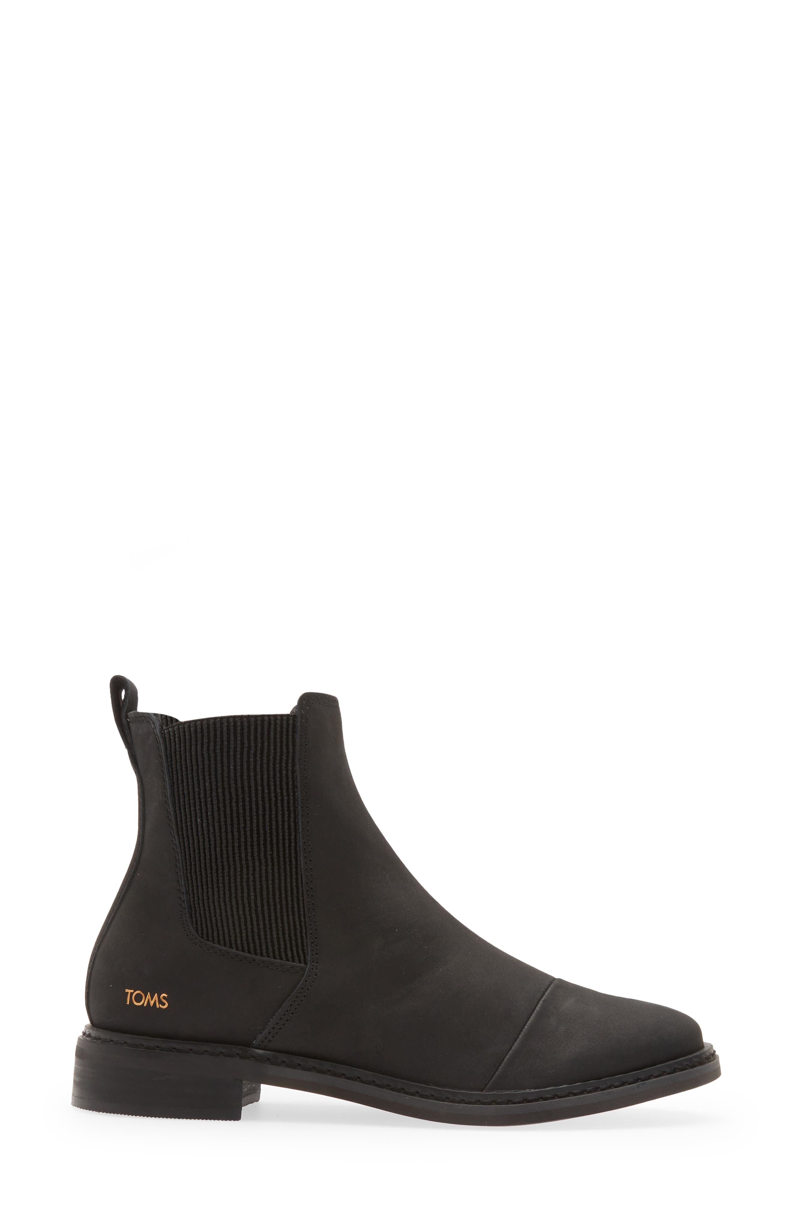 TOMS Charlie Chelsea Boot, Alternate, color, Black