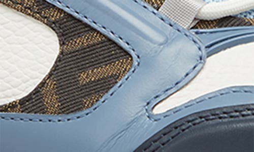 Fendi Force Leather Low-top Sneakers In F1rss Bluberry/bian/celest
