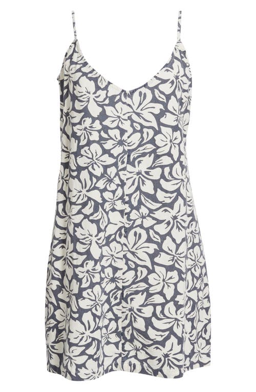 Rip Curl Las Dalias Cotton & Linen Minidress In Navy
