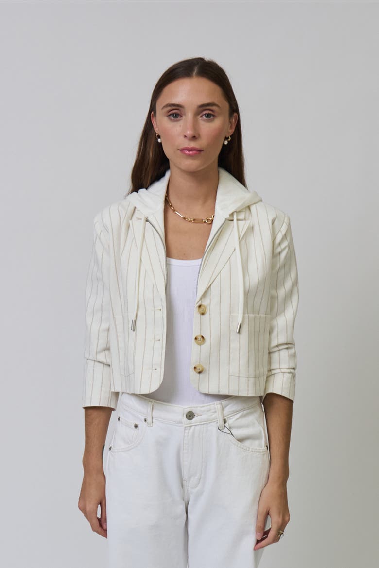 Serena Cropped Sleeve Dickey Jacket, Main, color, IVORY