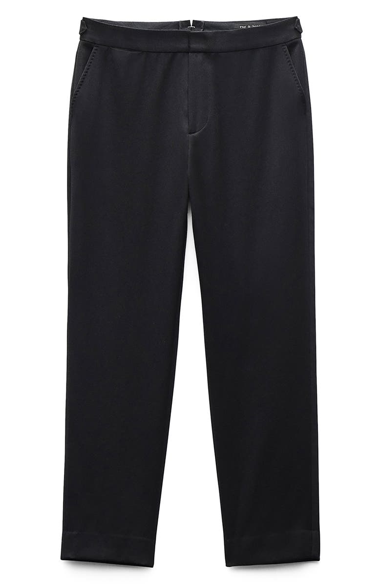 rag & bone Evan Side Stripe Wool Pants, Alternate, color, Black