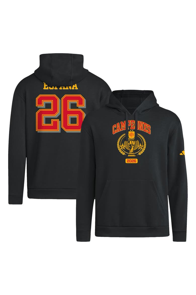 Men's adidas Black Spain National Team 2026 FIFA World Cup Champions Trophy Hoodie, Main, color, Black