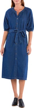 Wash Lab Denim Sidney Belted Denim Midi Shirtdress