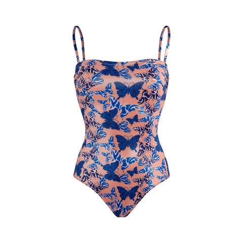 Bustier One-piece Swimsuit Disco Butterflly
