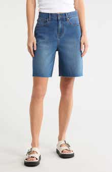 Vigoss Cutoff High Waist Bermuda Denim Shorts