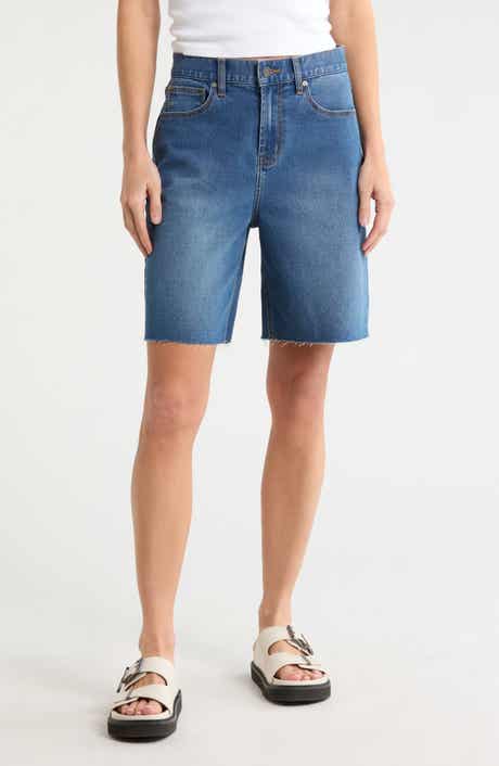 Vigoss Cutoff High Waist Bermuda Denim Shorts