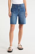 Vigoss Cutoff High Waist Bermuda Denim Shorts