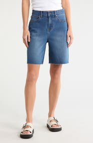 Vigoss Cutoff High Waist Bermuda Denim Shorts