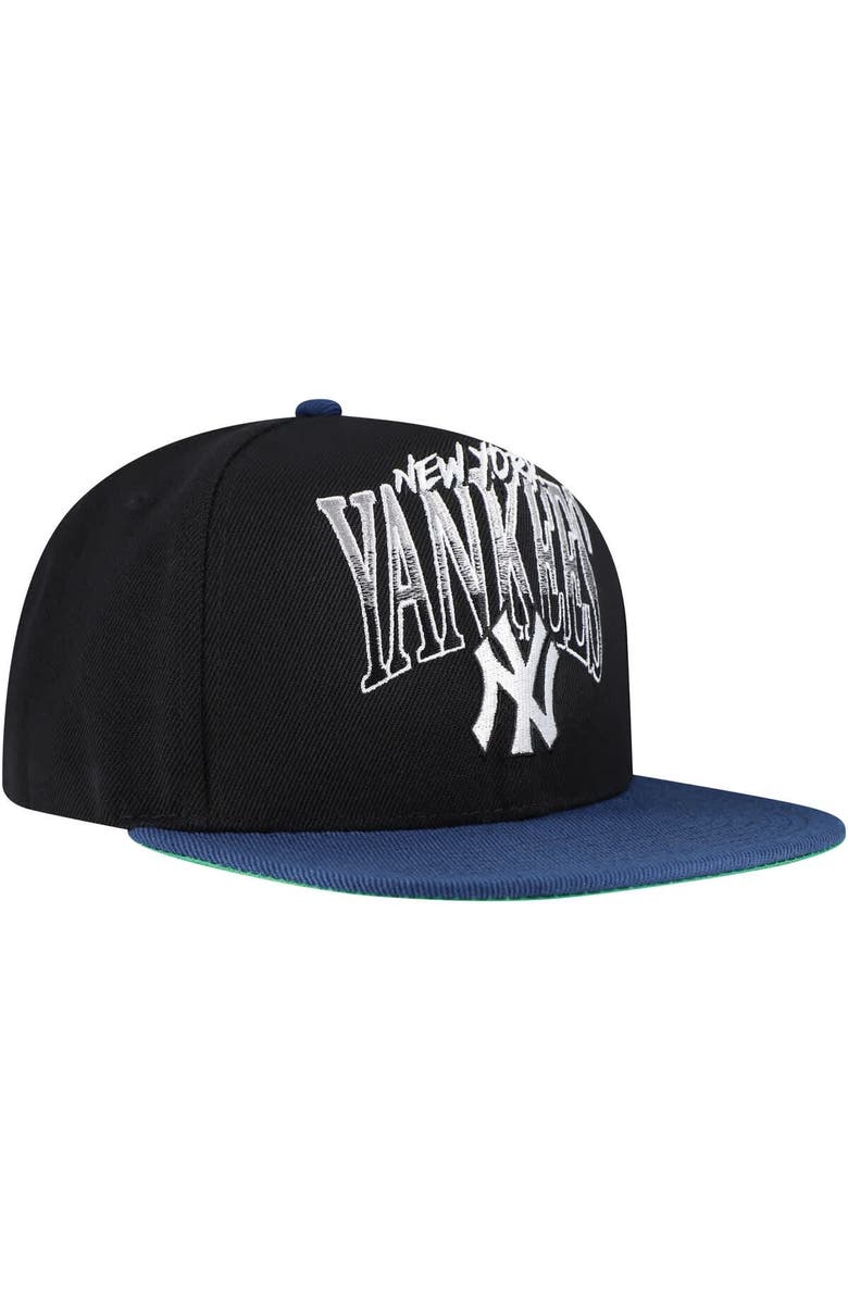 Mitchell & Ness Men's Mitchell & Ness Black New York Yankees Rise Up Snapback Hat, Alternate, color, Black