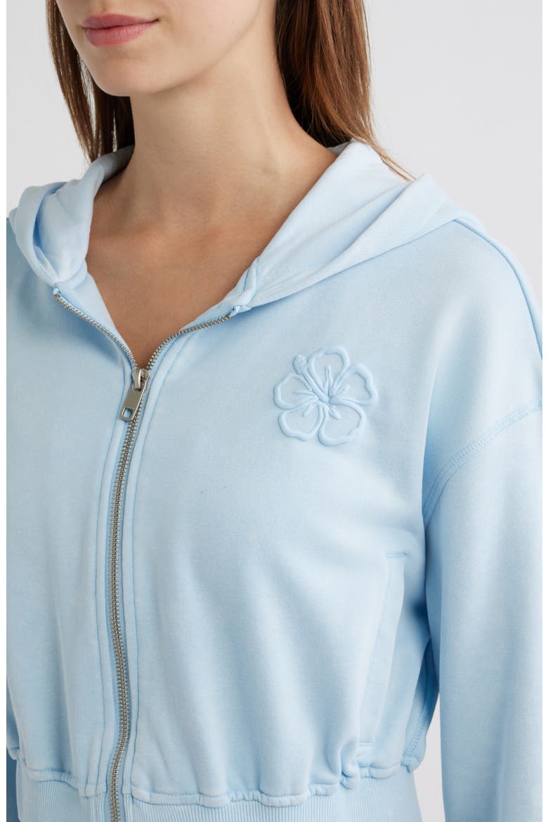 Cropped Full Zip Hoodie, Alternate, color, BABY BLUEBELL