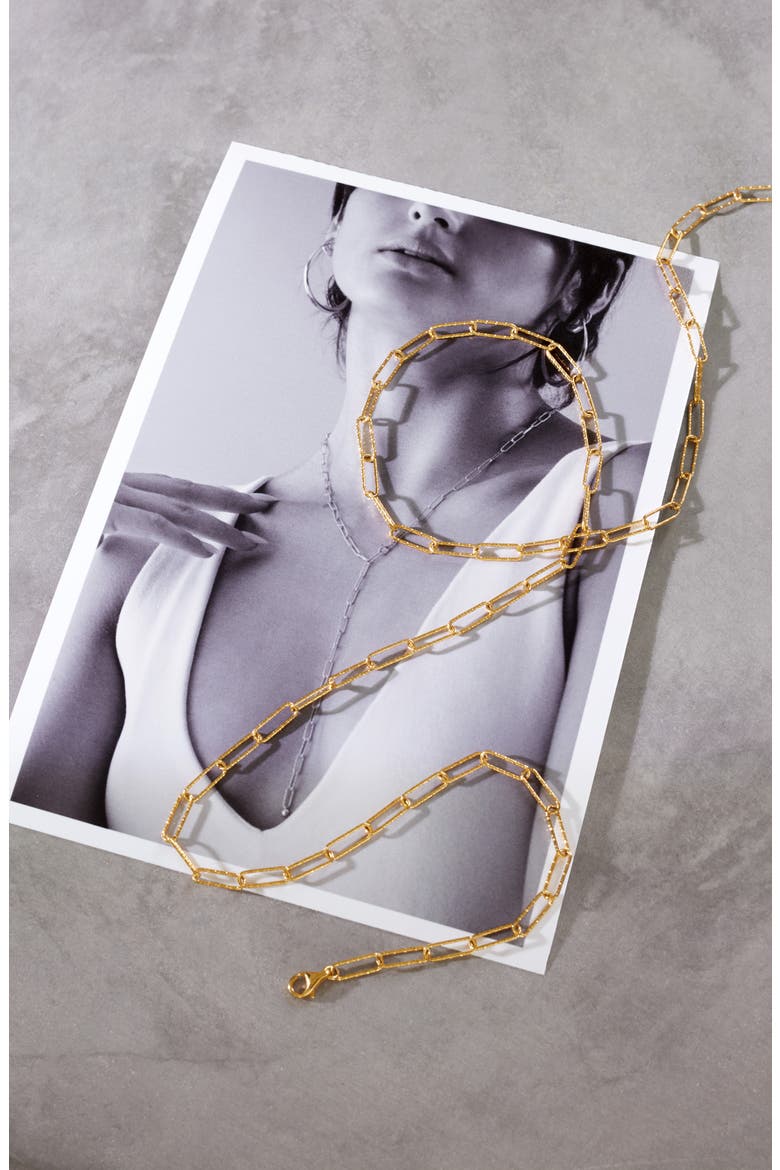 Alta Textured Chain Necklace, Alternate, color, 18CT GOLD ON STERLING