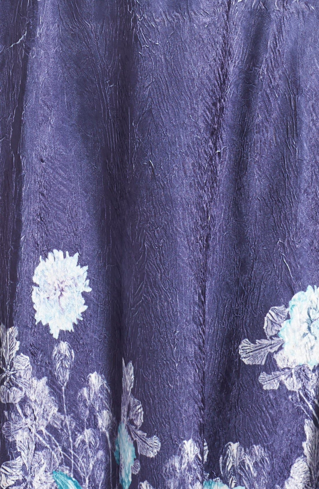 Floral Print Charmeuse & Lace Gown - image 2