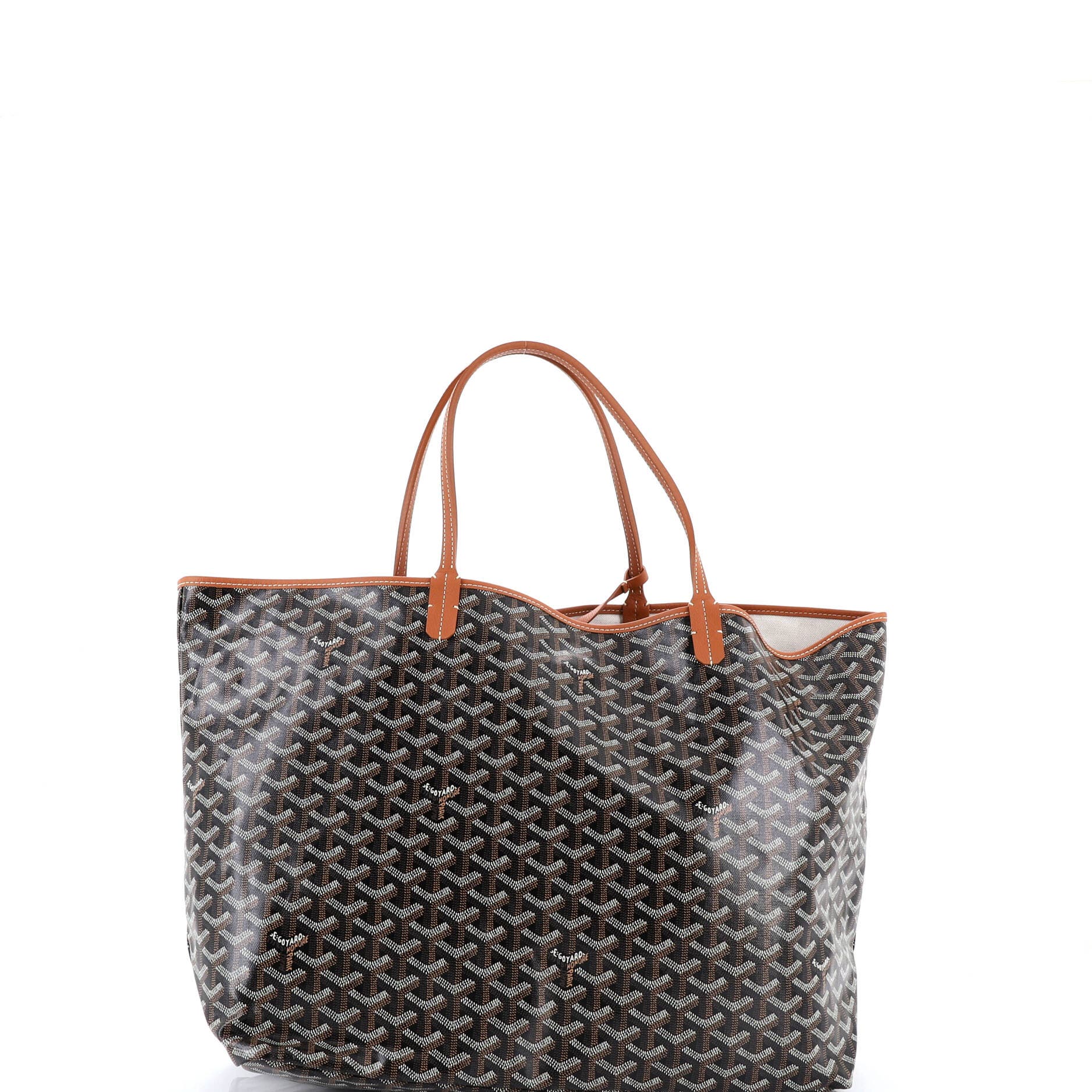 Pre-Owned Goyard Saint Louis Tote Coated Canvas GM, Alternate, color, Brown