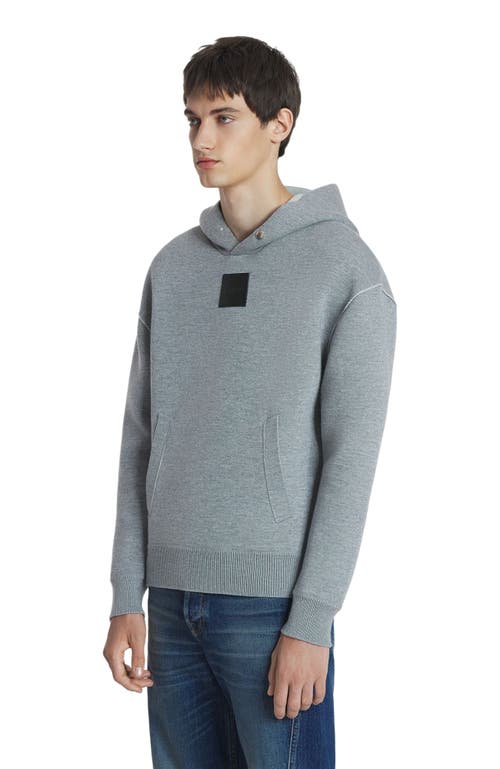 Shop Lanvin Baggy Wool Hoodie In Steel
