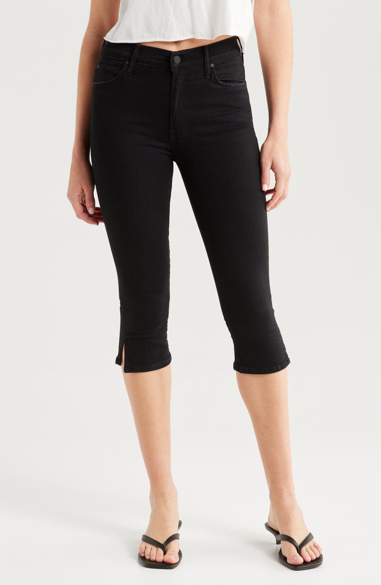 MOTHER Stunner Bunny Snip High Waist Zip Hem Capri Jeans, Main, color, Not Guilty