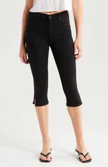 MOTHER Stunner Bunny Snip High Waist Zip Hem Capri Jeans