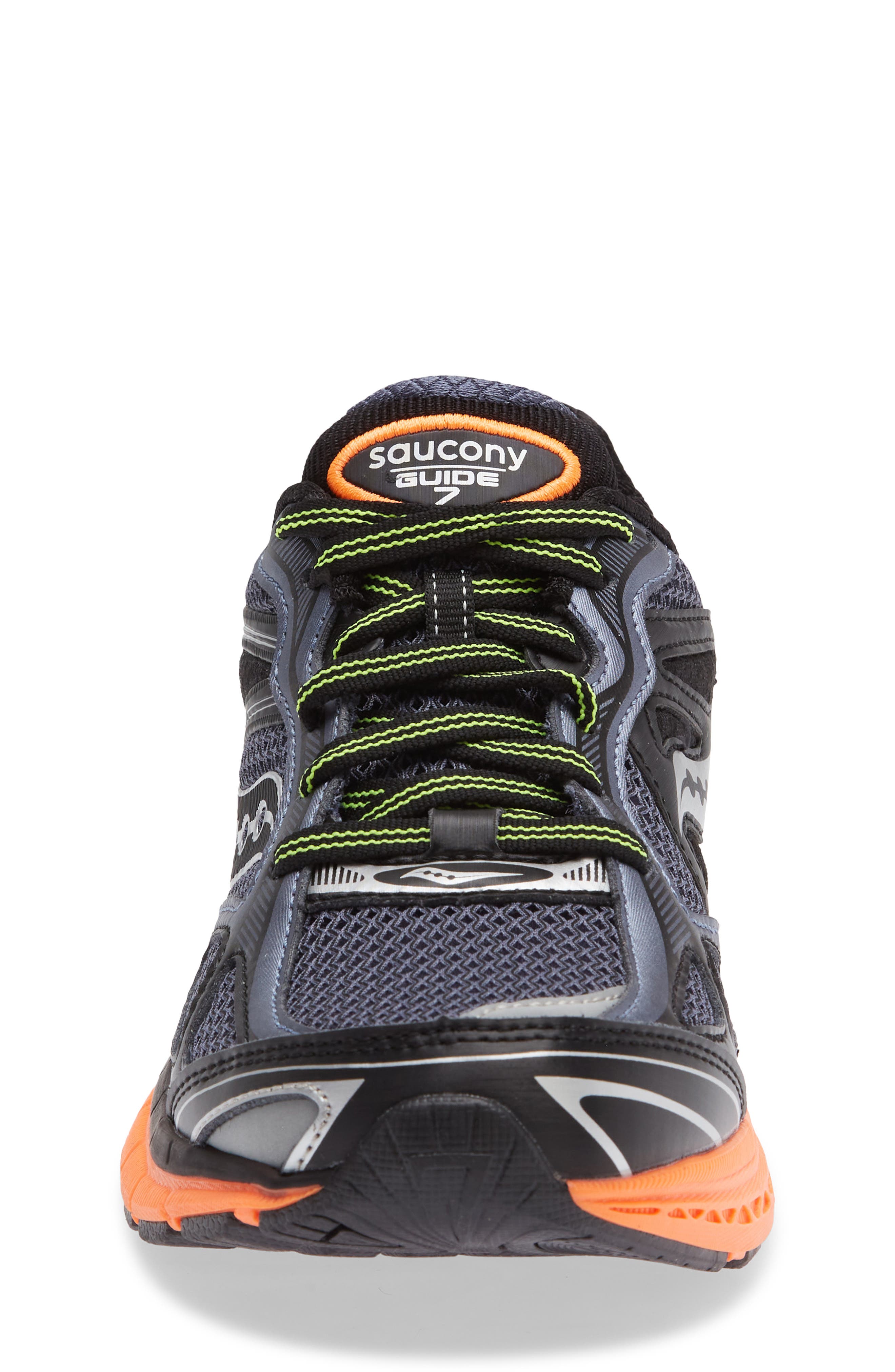 Saucony Kids' ProGrid Guide 7 Sneaker, Alternate, color, Folkstone Black Orange