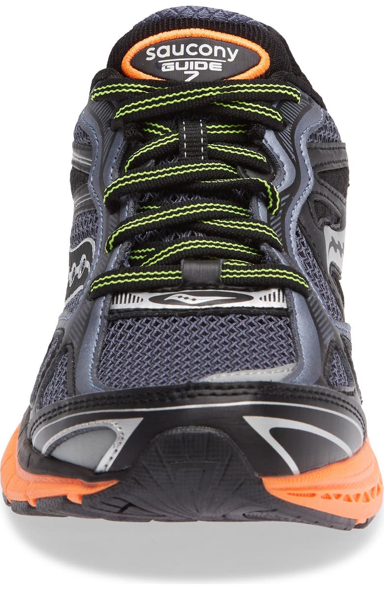 Saucony Kids' ProGrid Guide 7 Sneaker, Alternate, color, Folkstone Black Orange