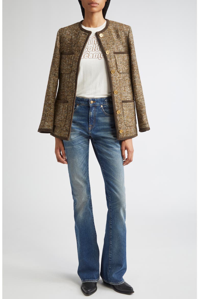 Journey Boxy Tweed Jacket, Alternate, color, TURKISH COFFEE