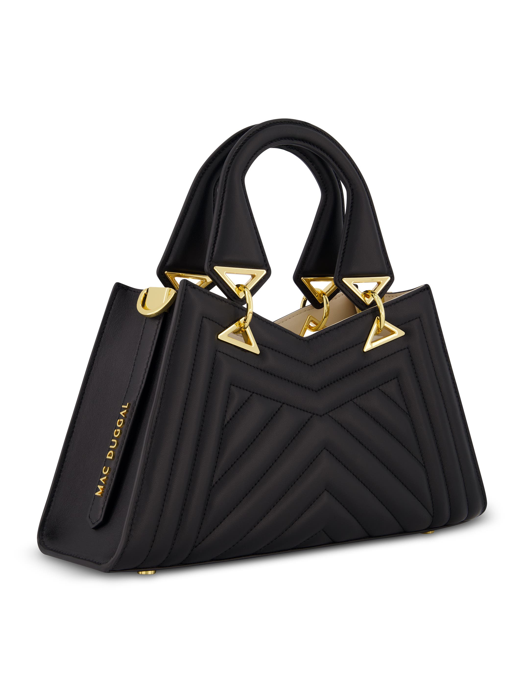 Mac Duggal Quilted Napa Leather Angular Handbag, Alternate, color, 