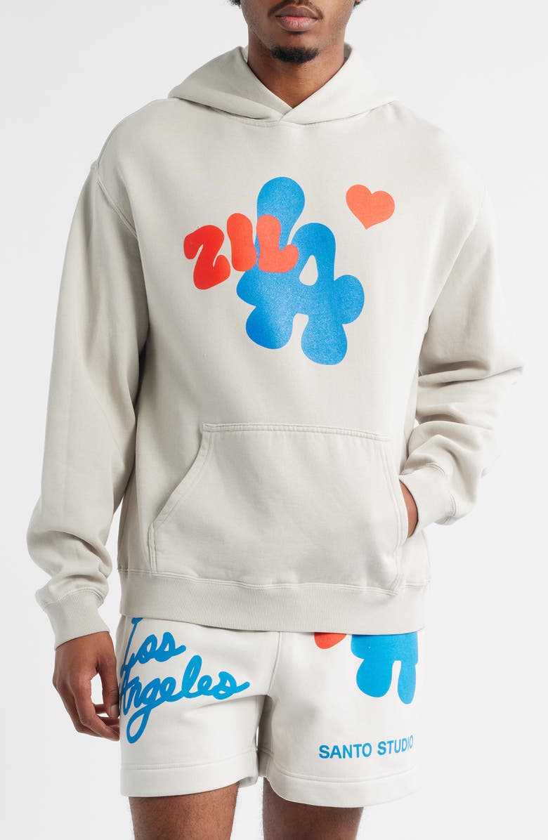 SANTO STUDIO Zilla We Love LA Hoodie, Main, color, 