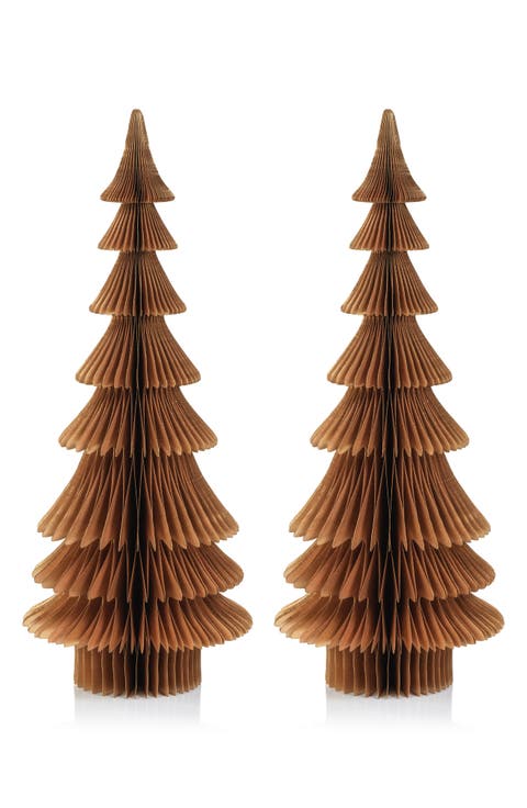 Set of 2 Miriam Paper Decorative Tabletop Trees
